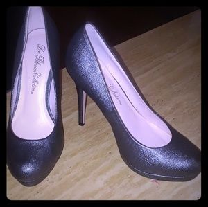 Synthetic upper Black heels